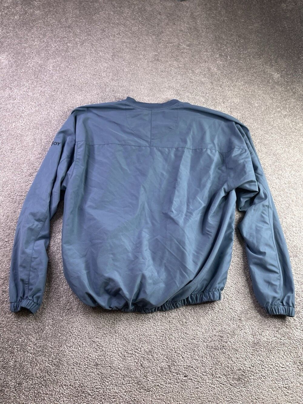 FootJoy FJ Golf Pullover Jacket Mens M Blue V Neck Zip Pocket Windbreaker - Picture 6 of 10